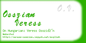 osszian veress business card